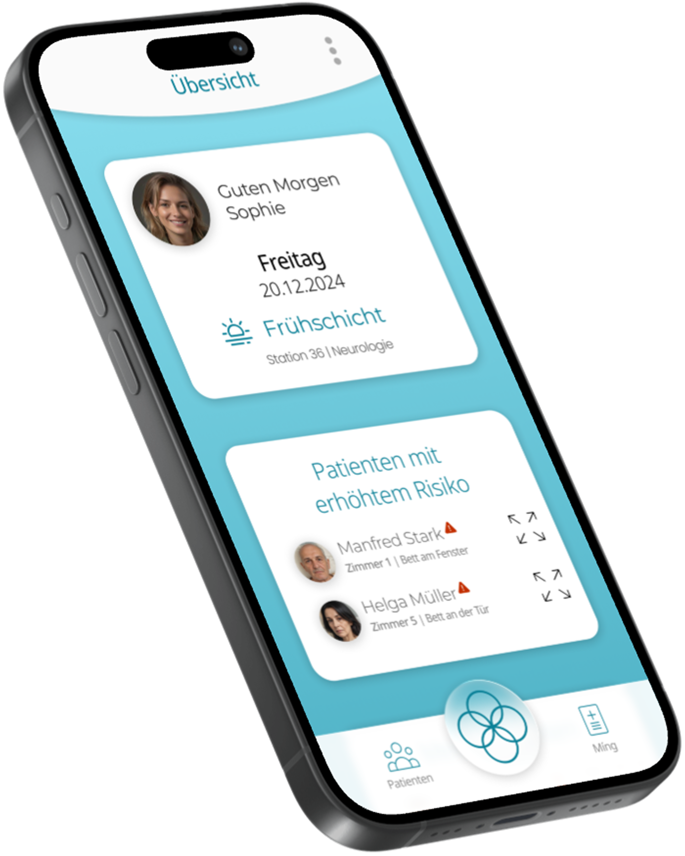 Míng care – <b>I</b>ntelligente <b>o</b>ptimierte <b>P</b>flege für eine echte Entlastung des Pflegeteams